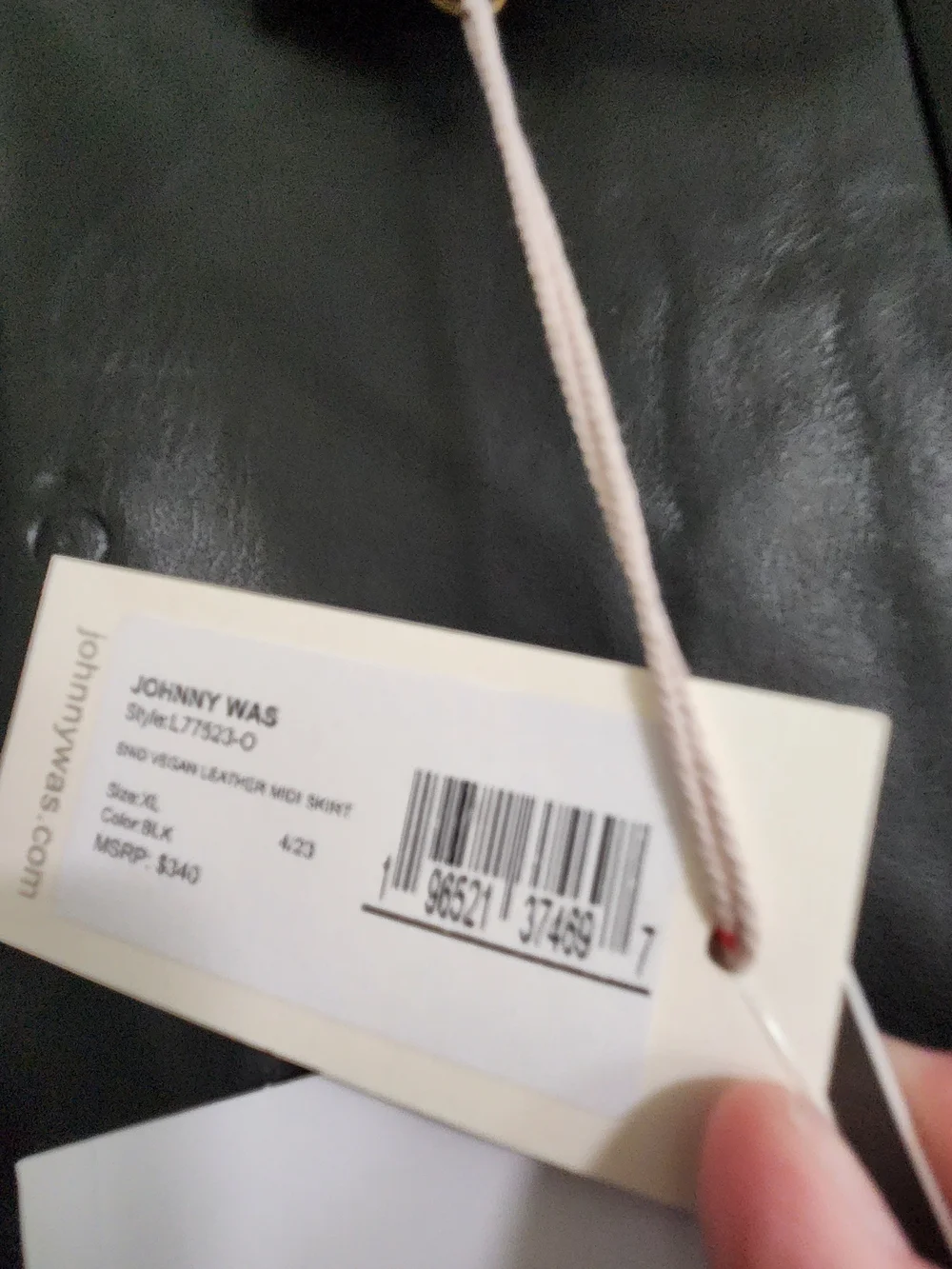 Johnny Was Enid Vegan Leather Midi Skirt - Picture 4 of 5